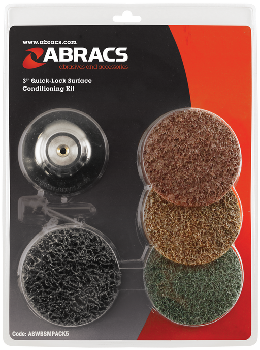 Abracs 3" Roloc Surface Conditioning Kit, ABWBSMPACK5