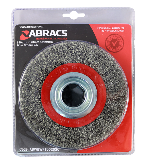 Abracs Wire Wheel Crimp S/S, 150mm x 20mm, ABWBWF15020SC