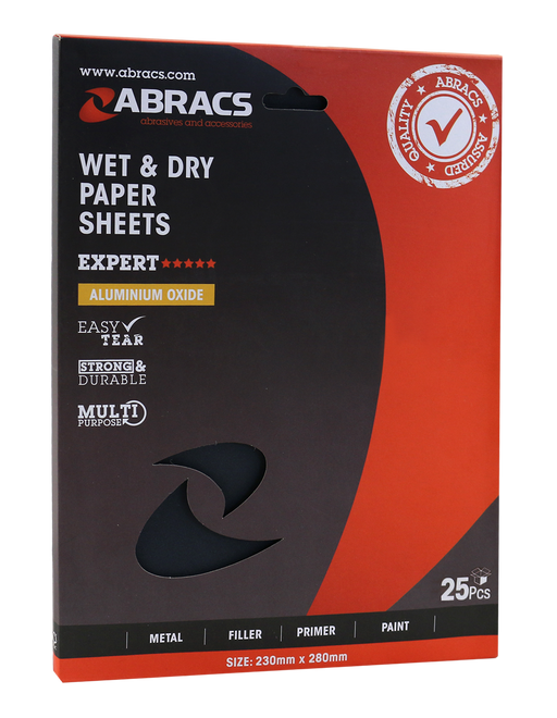 Abracs Wet & Dry Paper, 600 Grit - Pack of 25, ABWD0600