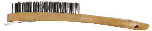 Abracs 4 Row Wooden Handled Brush With Scraper - Box Qty 12, Pack of 4, ABWHBSCR