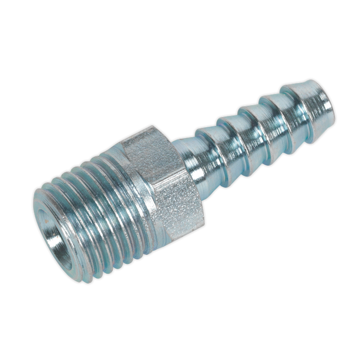 Sealey AC08 Screwed Tailpiece Male 1/4"BSPT - 1/4" Hose Pack of 5
