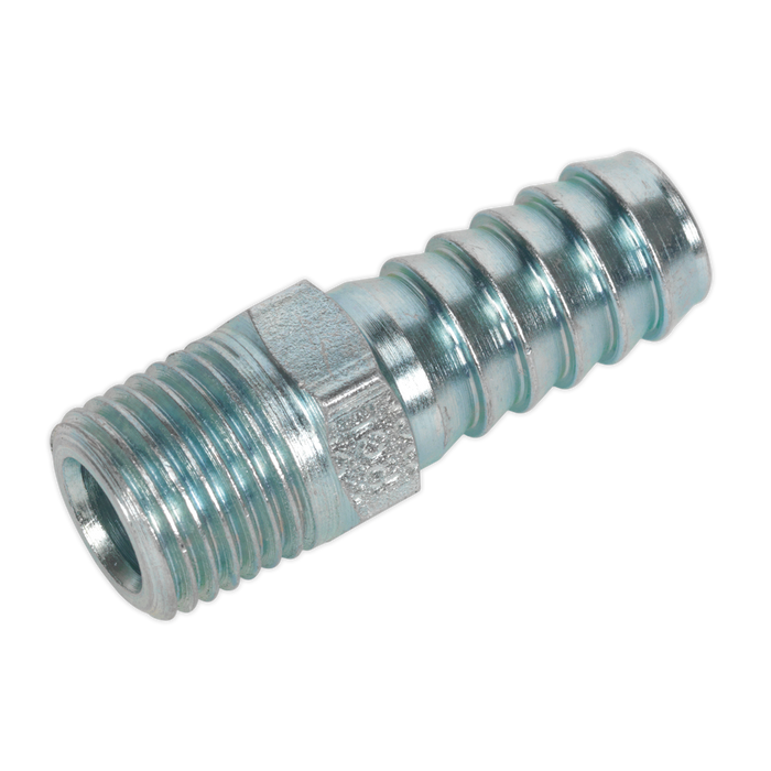 Sealey AC09 Screwed Tailpiece Male 1/4"BSPT - 3/8" Hose Pack of 5