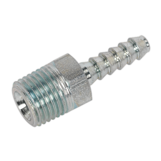 Sealey AC38 Screwed Tailpiece Male 1/4"BSPT - 3/16" Hose Pack of 5