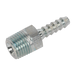 Sealey AC38 Screwed Tailpiece Male 1/4"BSPT - 3/16" Hose Pack of 5