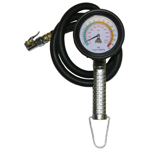 PCL ADTG4 Alloy Dial Tyre Inflator 10-210 psi & 0.7-15 bar, 0.85m Hose Euro Connector