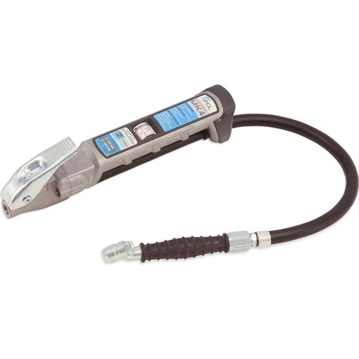 PCL AFG4H031 AIRFORCE MK4 Tyre Inflator 0.36m Steel Braided Hose Twin Hold-on Short Stem Connector with Swivel Fitting