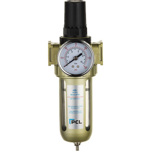 PCL AFR1 Air Treatment Filter/Regulator 0-150 psi/0-10 bar, 1/2 Ports