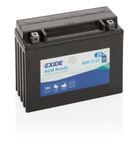 Exide AGM12-23 AGM Ready Motorcycle Battery (4922) -12V 21Ah, 1 Year Warranty