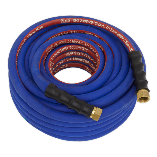 Air Hose 20m x Ø13mm with 1/2"BSP Unions Extra-Heavy-Duty, AH20R/12, Sealey