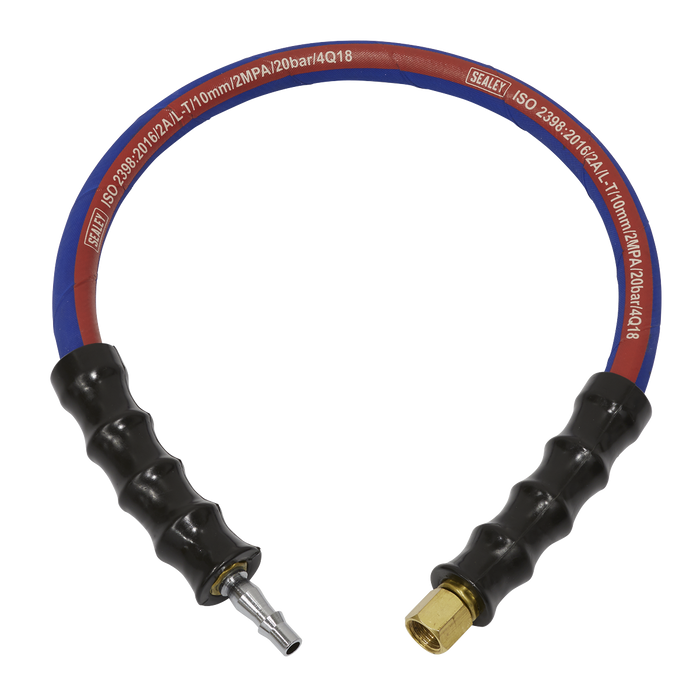 Air Leader Hose, 600mm x Ø10mm with Tailpiece & 1/4"BSP Union, AH2R/38, Sealey