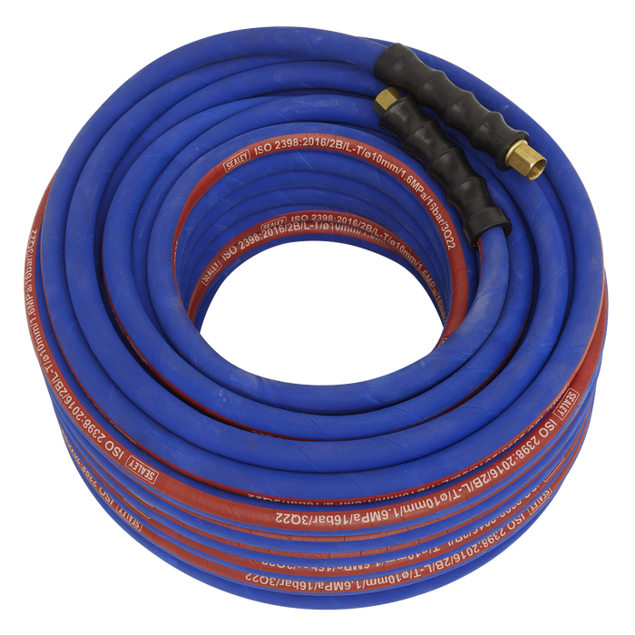 Air Hose 30m x Ø10mm with 1/4"BSP Unions Extra-Heavy-Duty, AH30R/38, Sealey