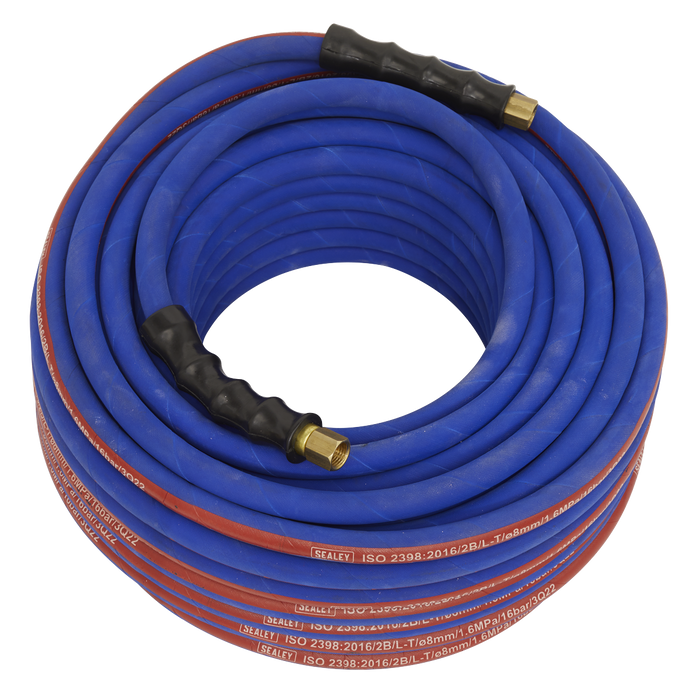 Air Hose 30m x Ø8mm with 1/4"BSP Unions Extra Heavy-Duty, AH30R, Sealey