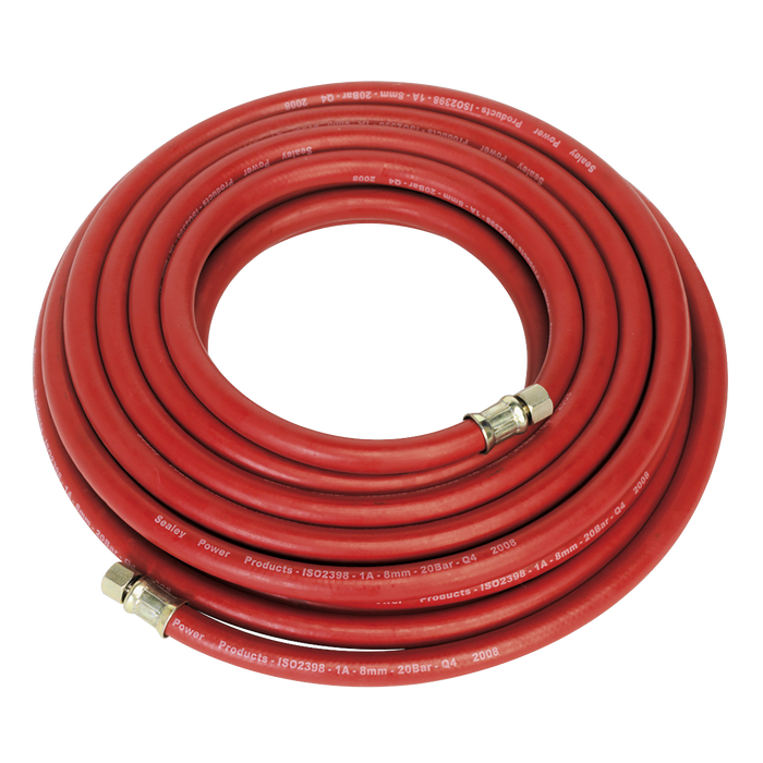 Air Hose 10m x Ø8mm with 1/4"BSP Unions, AHC10, Sealey