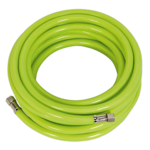 Air Hose High-Visibility 10m x Ø8mm with 1/4"BSP Unions, AHFC10, Sealey