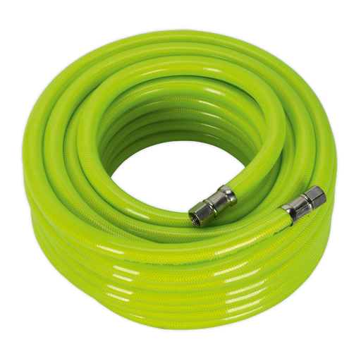 Air Hose High-Visibility 15m x Ø10mm with 1/4"BSP Unions, AHFC1538, Sealey