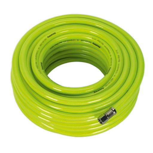 Air Hose High-Visibility 20m x Ø8mm with 1/4"BSP Unions, AHFC20, Sealey