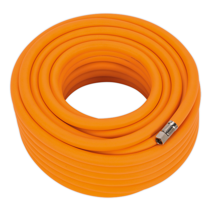 Air Hose 20m x Ø10mm Hybrid High-Visibility with 1/4"BSP Unions, AHHC2038, Sealey