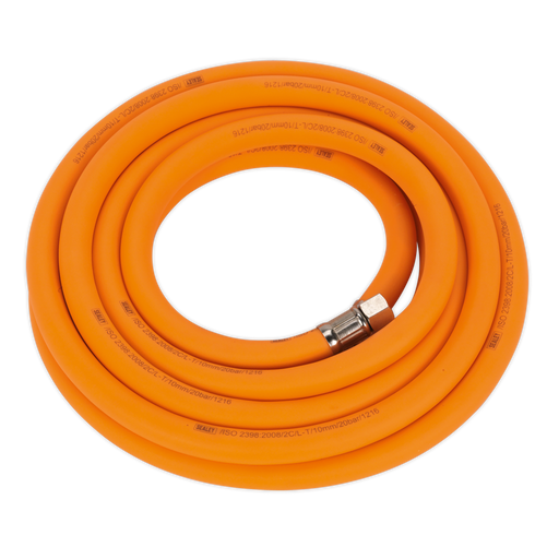 Air Hose High-Visibility Hybrid, 5m x Ø10mm with 1/4"BSP Unions, AHHC538, Sealey