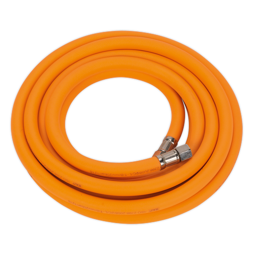 Air Hose High-Visibility Hybrid, 5m x Ø8mm with 1/4"BSP Unions, AHHC5, Sealey