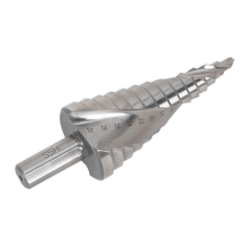 Sealey AK4748 HSS 4341 Step Drill Bit 4-30mm Spiral Flute