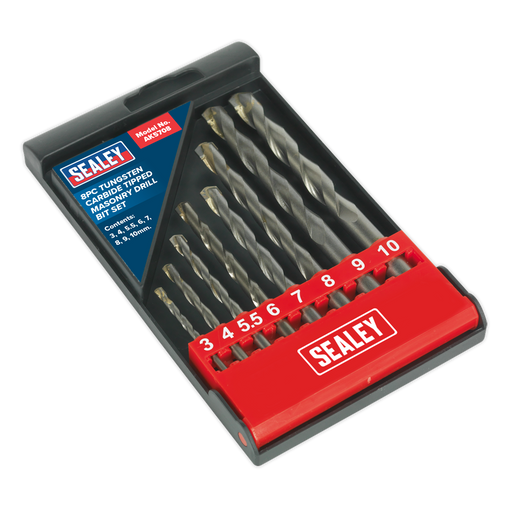 Sealey AK5708 Tungsten Carbide Tipped Masonry Drill Bit Set 8pc
