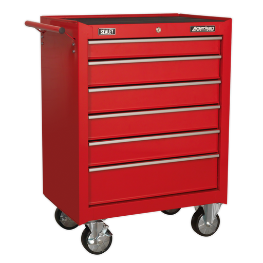 Sealey AP226 Rollcab 6 Drawer with Ball-Bearing Slides - Red, Refurbished, Grade C, 6 Months Warranty