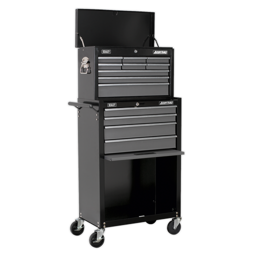 Sealey AP2513B Topchest & Rollcab Combination 13 Drawer with Ball-Bearing Slides - Black/Grey, Ex-Showroom, Grade B, 6 Months Warranty