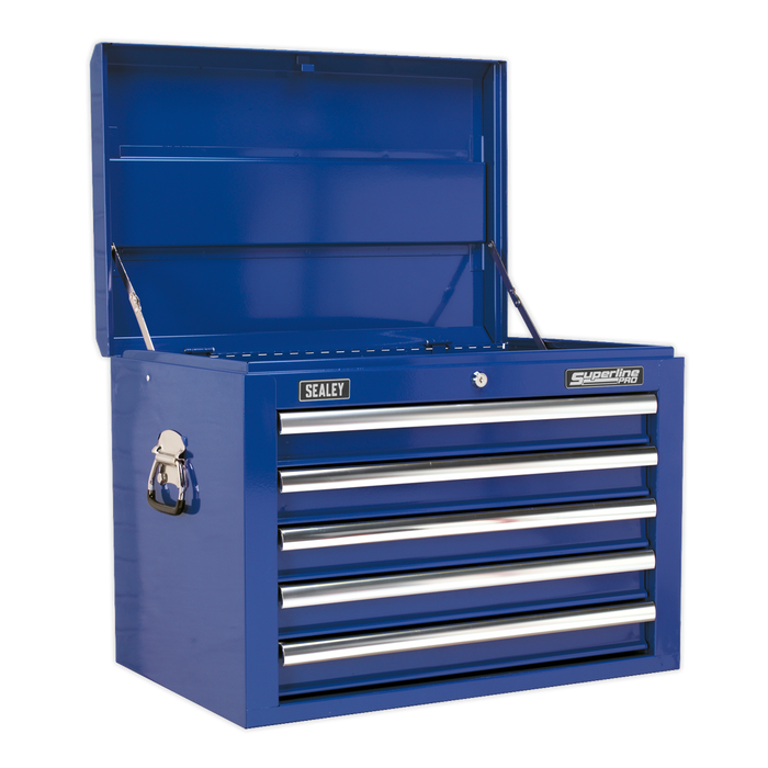 Sealey AP26059TC Topchest 5 Drawer with Ball-Bearing Slides - Blue, Refurbished, Grade C, 6 Months Warranty