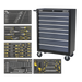 Sealey AP35TBCOMBO3 Rollcab 8 Drawer Ball-Bearing Slides - Black/Grey with 136pc Tool Kit, Ex-Showroom, Grade B, 6 Months Warranty