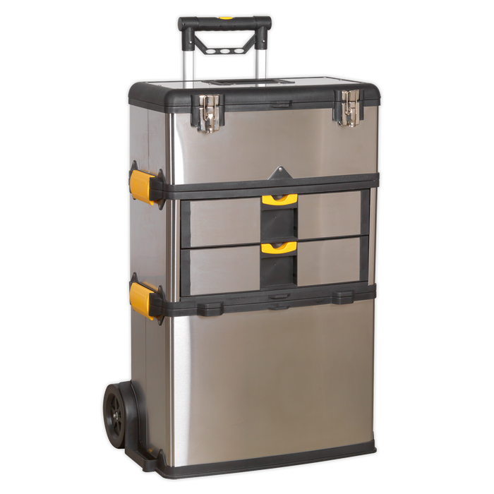 Sealey AP855 Mobile Stainless Steel/Composite Toolbox 3 Compartment, Refurbished, Grade C, 6 Months Warranty