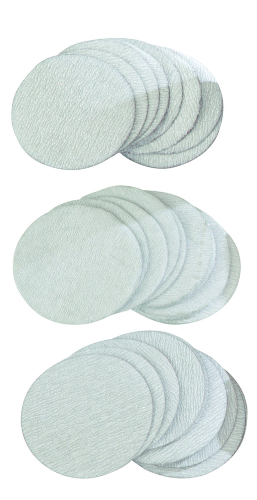 PCL APA103 75mm (3") Sandpaper Discs, 320, 400 & 600 Grades (10 of each Grade per Pack)