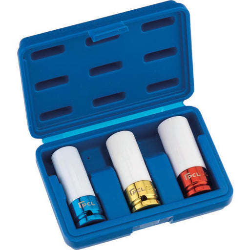 PCL APA12 3 Piece Alloy Wheel, Deep Impact Socket Set, 1/2" Drive