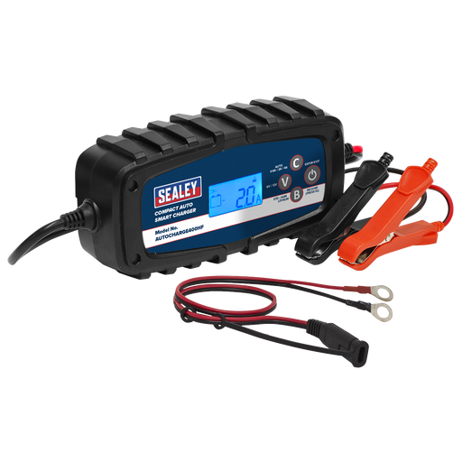 Sealey AUTOCHARGE400HF Compact Smart Charger & Maintainer 4A 9-Cycle 6/12V - Lithium