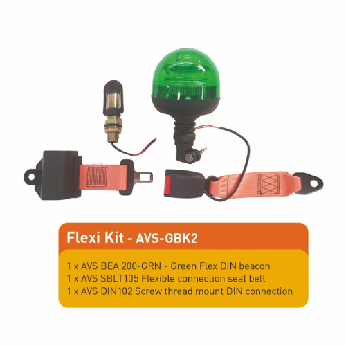 Ashtree Green Flex DIN Beacon Flexi Kit Seat Belt with Flexible Connection Seat Belt, AVS-GBK2