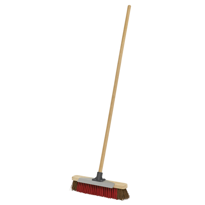 Sealey BM16SC Heavy-Duty Stiff/Hard Bristle Broom with Scraper 16"(405mm)