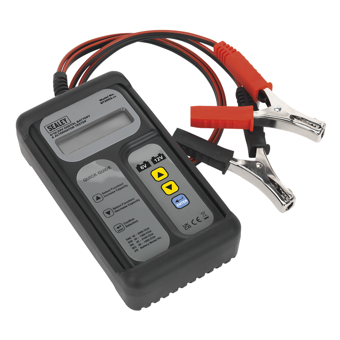 Sealey BT2002 Digital Battery & Alternator Tester 6-12V Battery 6, 12, 24V Alternator