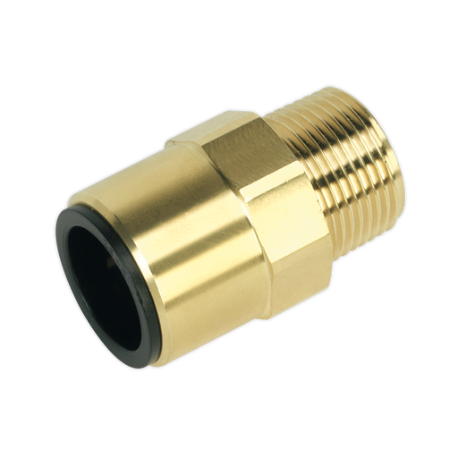Sealey CAS22BSA Straight Adaptor 22mm x 3/4"BSPT Brass (John Guest Speedfit® - MM012206N)