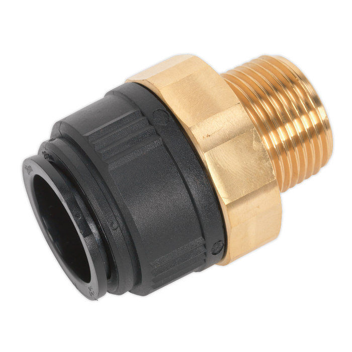 Sealey CAS28BSA Straight Adaptor 28mm x 1"BSPT Brass (John Guest Speedfit® - MM012808N)