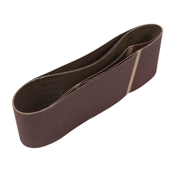 Sealey Sanding Belts,100 x 610mm 120Grit - Pack of 3, CB161120/3