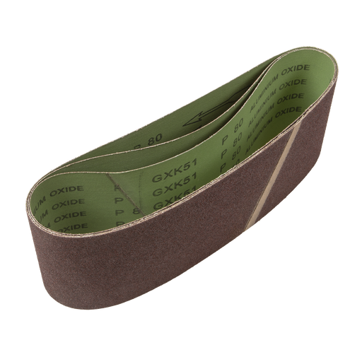 Sealey SandingBelts, 100x610mm 80Grit- Pack of 3, CB16180/3