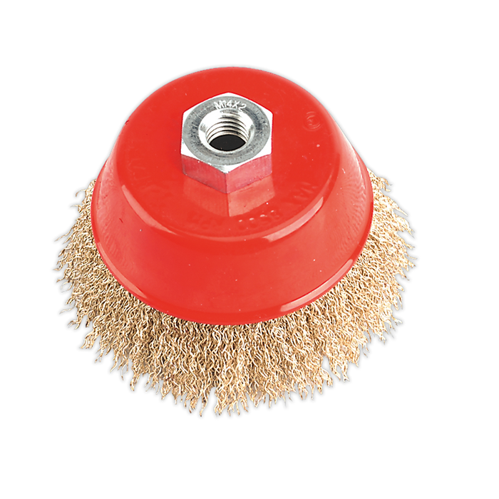 Sealey Brassed Steel Cup Brush, Ø100mm M14 x 2mm, CBC100