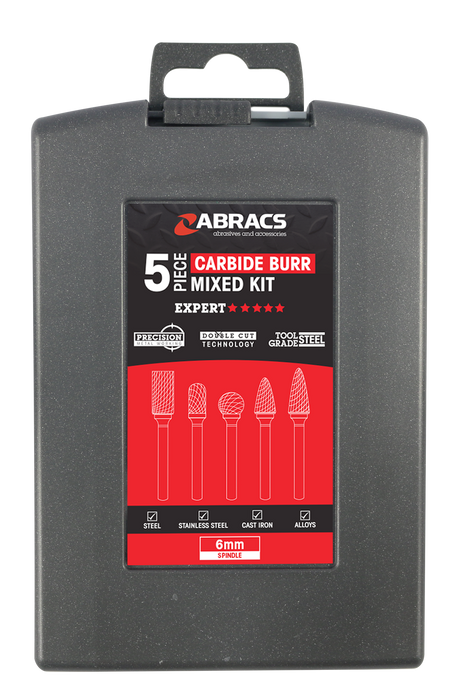 Abracs Tungsten Carbide Burr Kit - 5Pcs - Pack of 1, CBKIT5