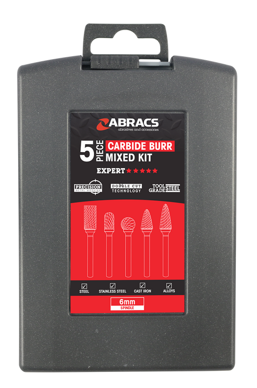 Abracs Tungsten Carbide Burr Kit - 5Pcs - Pack of 1, CBKIT5