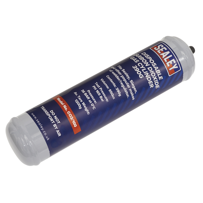 Welding Carbon Dioxide Gas Cylinder Disposable 390g, CO2/100, Sealey