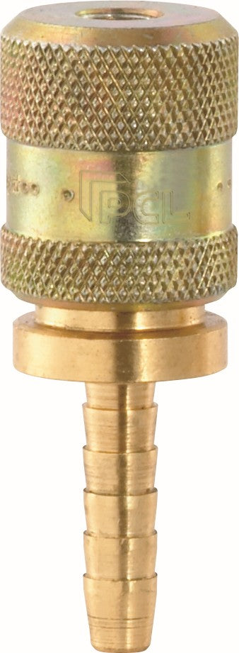 PCL CO9H03 8V1 Screw-On Tyre Valve Connector, 6.35mm (1/4) i/d Hose Tailpiece, Open End (Carton)