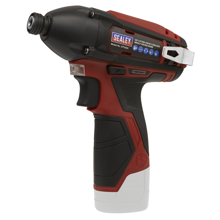 Sealey CP1203 Cordless Impact Driver 1/4"Hex Drive 80Nm 12V SV12 Series - Body Only