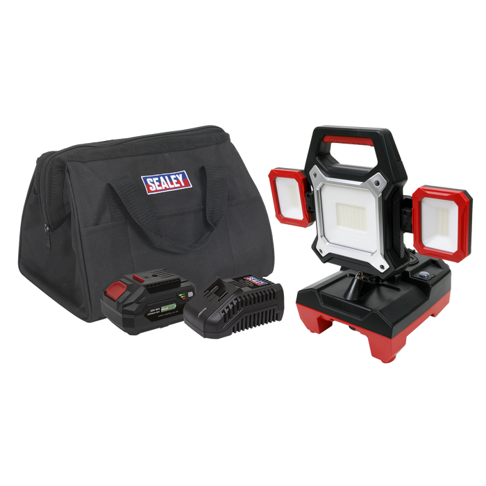 Sealey CP20VWLKIT1 Cordless/Corded 20V 4Ah SV20 Series Work Light Kit SMD LED 4000lm