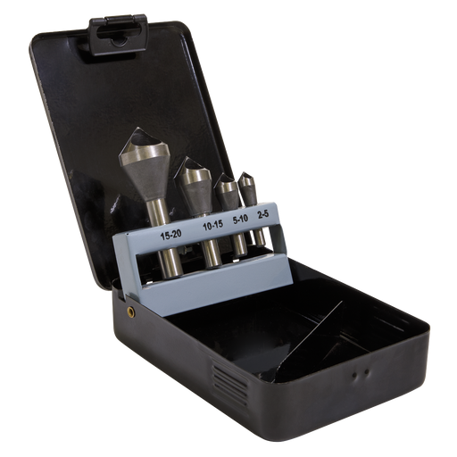 Sealey CSSET4O Slotted Deburring Countersink Drill Bit Set 4pc 90°