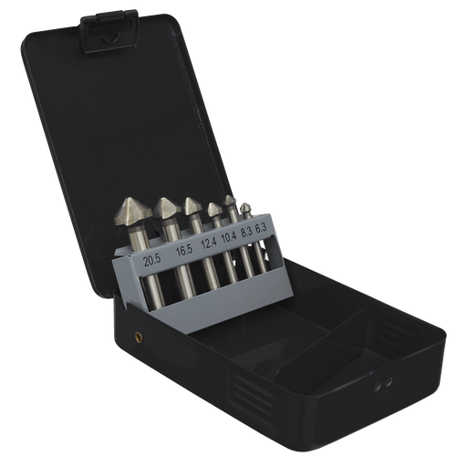Sealey CSSET6V Countersink Bit Set 6pc - 3 x V Flutes