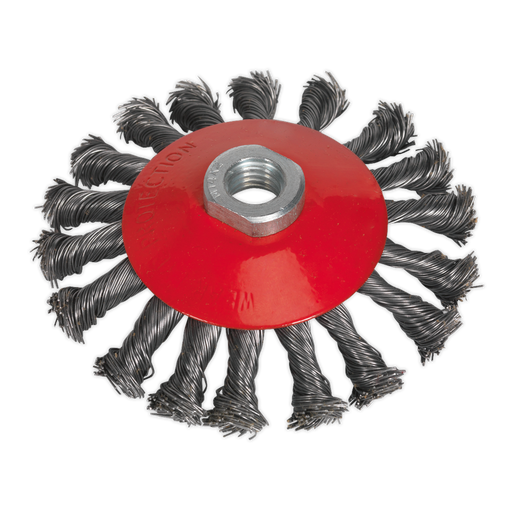 Sealey Conical Wire Brush Ø115mm M14 x 2mm, CWB115